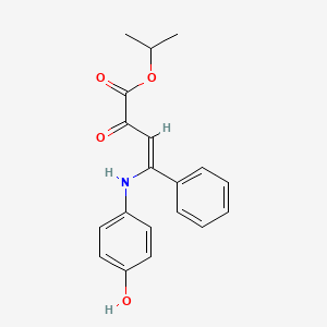 molecular formula C19H19NO4 B3952197 isopropyl 4-[(4-hydroxyphenyl)amino]-2-oxo-4-phenyl-3-butenoate 