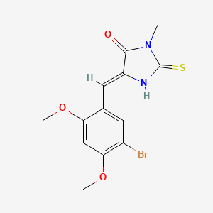 molecular formula C13H13BrN2O3S B3952205 5-(5-bromo-2,4-dimethoxybenzylidene)-3-methyl-2-thioxo-4-imidazolidinone 