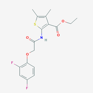 molecular formula C17H17F2NO4S B395222 Ethyl 2-{[(2,4-difluorophenoxy)acetyl]amino}-4,5-dimethyl-3-thiophenecarboxylate 