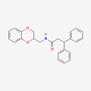 molecular formula C24H23NO3 B3952225 N-(2,3-dihydro-1,4-benzodioxin-2-ylmethyl)-3,3-diphenylpropanamide 