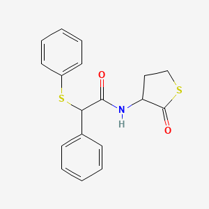 molecular formula C18H17NO2S2 B3952242 N-(2-oxotetrahydro-3-thienyl)-2-phenyl-2-(phenylthio)acetamide 