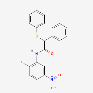 molecular formula C20H15FN2O3S B3952268 N-(2-fluoro-5-nitrophenyl)-2-phenyl-2-(phenylthio)acetamide 