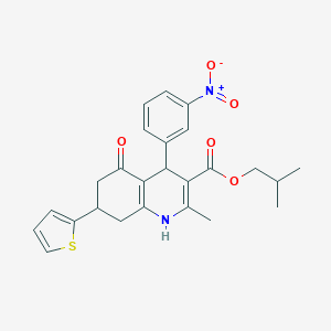 molecular formula C25H26N2O5S B395229 Isobutyl 2-methyl-4-(3-nitrophenyl)-5-oxo-7-thien-2-yl-1,4,5,6,7,8-hexahydroquinoline-3-carboxylate 