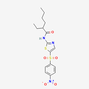 2-ethyl-N-{5-[(4-nitrophenyl)sulfonyl]-1,3-thiazol-2-yl}hexanamide