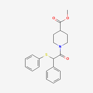 molecular formula C21H23NO3S B3952336 methyl 1-[phenyl(phenylthio)acetyl]-4-piperidinecarboxylate 