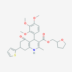 Tetrahydro-2-furanylmethyl 2-methyl-5-oxo-7-(2-thienyl)-4-(2,3,4-trimethoxyphenyl)-1,4,5,6,7,8-hexahydro-3-quinolinecarboxylate