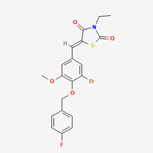 5-{3-bromo-4-[(4-fluorobenzyl)oxy]-5-methoxybenzylidene}-3-ethyl-1,3-thiazolidine-2,4-dione