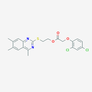 molecular formula C21H20Cl2N2O3S B3952358 2-[(4,6,7-TRIMETHYLQUINAZOLIN-2-YL)SULFANYL]ETHYL 2-(2,4-DICHLOROPHENOXY)ACETATE 