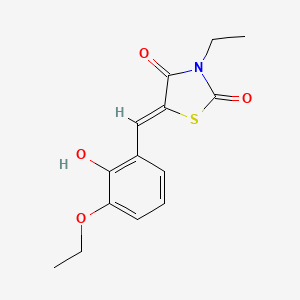 molecular formula C14H15NO4S B3952372 5-(3-ethoxy-2-hydroxybenzylidene)-3-ethyl-1,3-thiazolidine-2,4-dione 