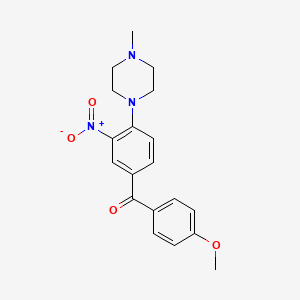 molecular formula C19H21N3O4 B3952374 (4-METHOXYPHENYL)[4-(4-METHYLPIPERAZINO)-3-NITROPHENYL]METHANONE 