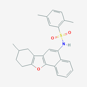 molecular formula C25H25NO3S B395238 2,5-dimethyl-N-(8-methyl-7,8,9,10-tetrahydronaphtho[1,2-b][1]benzofuran-5-yl)benzenesulfonamide 