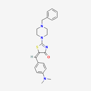 molecular formula C23H26N4OS B3952380 2-(4-benzyl-1-piperazinyl)-5-[4-(dimethylamino)benzylidene]-1,3-thiazol-4(5H)-one 