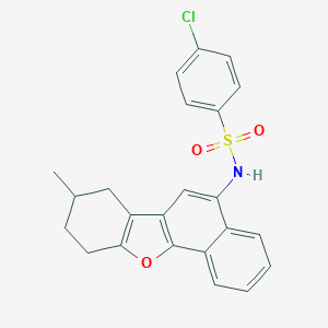 molecular formula C23H20ClNO3S B395239 4-chloro-N-(8-methyl-7,8,9,10-tetrahydronaphtho[1,2-b][1]benzofuran-5-yl)benzenesulfonamide 