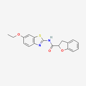 molecular formula C18H16N2O3S B3952393 N-(6-ethoxy-1,3-benzothiazol-2-yl)-2,3-dihydro-1-benzofuran-2-carboxamide 