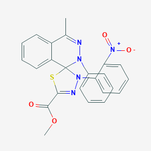 molecular formula C24H19N5O4S B395243 methyl 4-methyl-3'-(2-nitrophenyl)-2-phenyl-2H,3'H-spiro[phthalazine-1,2'-[1,3,4]thiadiazole]-5'-carboxylate 
