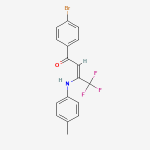 1-(4-bromophenyl)-4,4,4-trifluoro-3-[(4-methylphenyl)amino]-2-buten-1-one