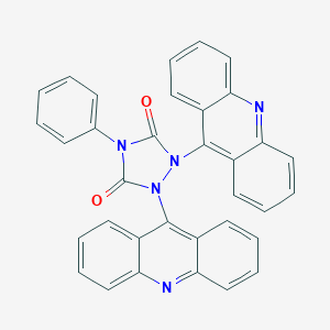 molecular formula C34H21N5O2 B395246 1,2-Di(acridin-9-yl)-4-phenyl-1,2,4-triazolidine-3,5-dione 