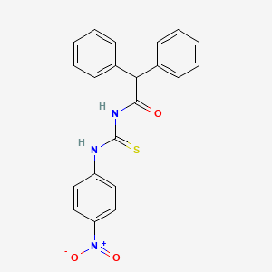 molecular formula C21H17N3O3S B3952467 N-{[(4-nitrophenyl)amino]carbonothioyl}-2,2-diphenylacetamide 