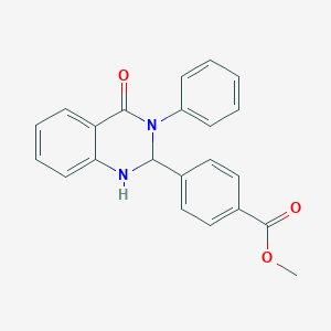 molecular formula C22H18N2O3 B395247 Methyl 4-(4-oxo-3-phenyl-1,2,3,4-tetrahydro-2-quinazolinyl)benzoate 