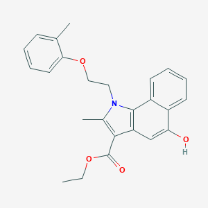 molecular formula C25H25NO4 B395248 ethyl 5-hydroxy-2-methyl-1-[2-(2-methylphenoxy)ethyl]-1H-benzo[g]indole-3-carboxylate 