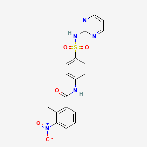 molecular formula C18H15N5O5S B3952511 2-methyl-3-nitro-N-{4-[(2-pyrimidinylamino)sulfonyl]phenyl}benzamide 