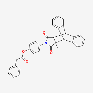 molecular formula C33H25NO4 B3952538 4-(15-methyl-16,18-dioxo-17-azapentacyclo[6.6.5.0~2,7~.0~9,14~.0~15,19~]nonadeca-2,4,6,9,11,13-hexaen-17-yl)phenyl phenylacetate 