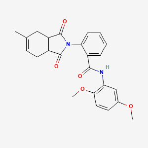 molecular formula C24H24N2O5 B3952550 N-(2,5-dimethoxyphenyl)-2-(5-methyl-1,3-dioxo-1,3,3a,4,7,7a-hexahydro-2H-isoindol-2-yl)benzamide 