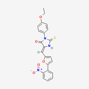 molecular formula C22H17N3O5S B3952553 3-(4-ethoxyphenyl)-5-{[5-(2-nitrophenyl)-2-furyl]methylene}-2-thioxo-4-imidazolidinone 