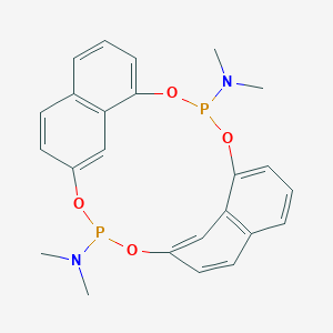 molecular formula C24H24N2O4P2 B395256 N,N,N',N'-tetramethyl-4,6-(ethanediylidene)-10,12-ethenodibenzo[d,m][1,3,8,10,2,9]tetraoxadiphosphacyclotetradecine-8,17-diamine 