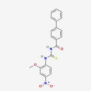 molecular formula C21H17N3O4S B3952575 N-{[(2-methoxy-4-nitrophenyl)amino]carbonothioyl}-4-biphenylcarboxamide 