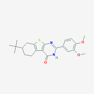 molecular formula C22H26N2O3S B395258 7-tert-butyl-2-(3,4-dimethoxyphenyl)-5,6,7,8-tetrahydro[1]benzothieno[2,3-d]pyrimidin-4(3H)-one 