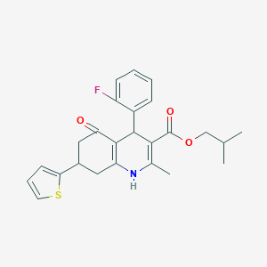 Isobutyl 4-(2-fluorophenyl)-2-methyl-5-oxo-7-(2-thienyl)-1,4,5,6,7,8-hexahydro-3-quinolinecarboxylate