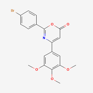 molecular formula C19H16BrNO5 B3952594 2-(4-bromophenyl)-4-(3,4,5-trimethoxyphenyl)-6H-1,3-oxazin-6-one 