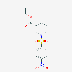 molecular formula C14H18N2O6S B3952606 ethyl 1-[(4-nitrophenyl)sulfonyl]-3-piperidinecarboxylate 