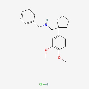 molecular formula C21H28ClNO2 B3952640 N-benzyl-1-[1-(3,4-dimethoxyphenyl)cyclopentyl]methanamine hydrochloride 