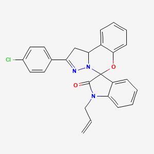 1-allyl-2'-(4-chlorophenyl)-1',10b'-dihydrospiro[indole-3,5'-pyrazolo[1,5-c][1,3]benzoxazin]-2(1H)-one