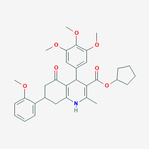 Cyclopentyl 7-(2-methoxyphenyl)-2-methyl-5-oxo-4-(3,4,5-trimethoxyphenyl)-1,4,5,6,7,8-hexahydroquinoline-3-carboxylate