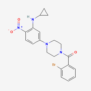 molecular formula C20H21BrN4O3 B3952651 5-[4-(2-bromobenzoyl)-1-piperazinyl]-N-cyclopropyl-2-nitroaniline 