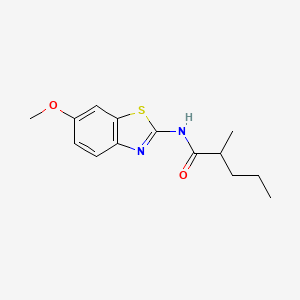 molecular formula C14H18N2O2S B3952659 N-(6-methoxy-1,3-benzothiazol-2-yl)-2-methylpentanamide 