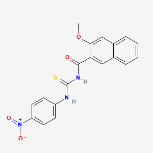 molecular formula C19H15N3O4S B3952684 3-methoxy-N-{[(4-nitrophenyl)amino]carbonothioyl}-2-naphthamide CAS No. 6591-71-5