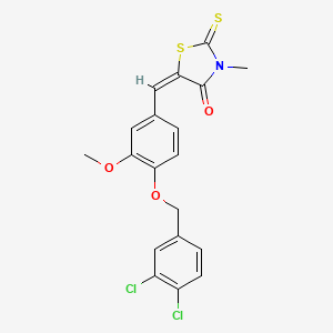 molecular formula C19H15Cl2NO3S2 B3952703 5-{4-[(3,4-dichlorobenzyl)oxy]-3-methoxybenzylidene}-3-methyl-2-thioxo-1,3-thiazolidin-4-one 