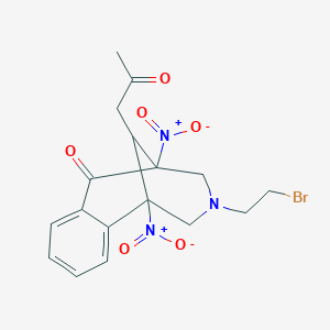 molecular formula C17H18BrN3O6 B395272 3-(2-bromoethyl)-1,5-dinitro-11-(2-oxopropyl)-2,3,4,5-tetrahydro-1,5-methano-3-benzazocin-6(1H)-one 