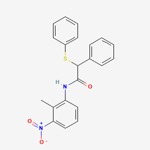 molecular formula C21H18N2O3S B3952722 N-(2-methyl-3-nitrophenyl)-2-phenyl-2-(phenylsulfanyl)acetamide 