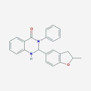 molecular formula C23H20N2O2 B395277 2-(2-methyl-2,3-dihydro-1-benzofuran-5-yl)-3-phenyl-2,3-dihydro-4(1H)-quinazolinone 
