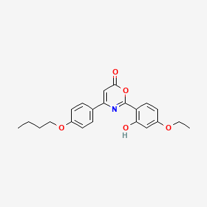 molecular formula C22H23NO5 B3952776 4-(4-butoxyphenyl)-2-(4-ethoxy-2-hydroxyphenyl)-6H-1,3-oxazin-6-one 