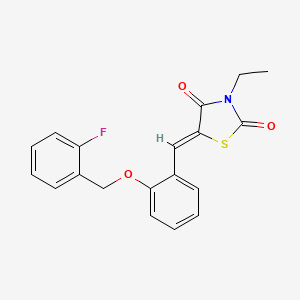 3-ethyl-5-{2-[(2-fluorobenzyl)oxy]benzylidene}-1,3-thiazolidine-2,4-dione