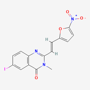 molecular formula C15H10IN3O4 B3952784 6-IODO-3-METHYL-2-[(1E)-2-(5-NITROFURAN-2-YL)ETHENYL]-3,4-DIHYDROQUINAZOLIN-4-ONE 