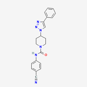 molecular formula C21H20N6O B3952793 N-(4-cyanophenyl)-4-(4-phenyl-1H-1,2,3-triazol-1-yl)piperidine-1-carboxamide 