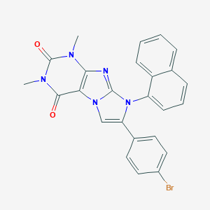 molecular formula C25H18BrN5O2 B395280 7-(4-bromophenyl)-1,3-dimethyl-8-(1-naphthyl)-1H-imidazo[2,1-f]purine-2,4(3H,8H)-dione 