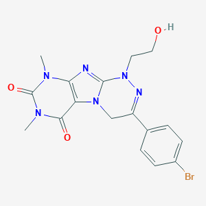 molecular formula C17H17BrN6O3 B395281 3-(4-bromophenyl)-1-(2-hydroxyethyl)-7,9-dimethyl-4H-purino[8,7-c][1,2,4]triazine-6,8-dione CAS No. 370072-13-2